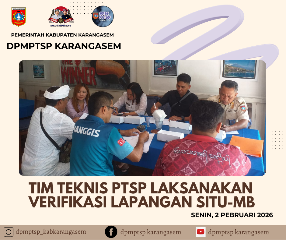TIM TEKNIS PTSP LAKSANAKAN VERIFIKASI LAPANGAN PERMOHONAN IZIN SITU-MB DI PADANGBAI